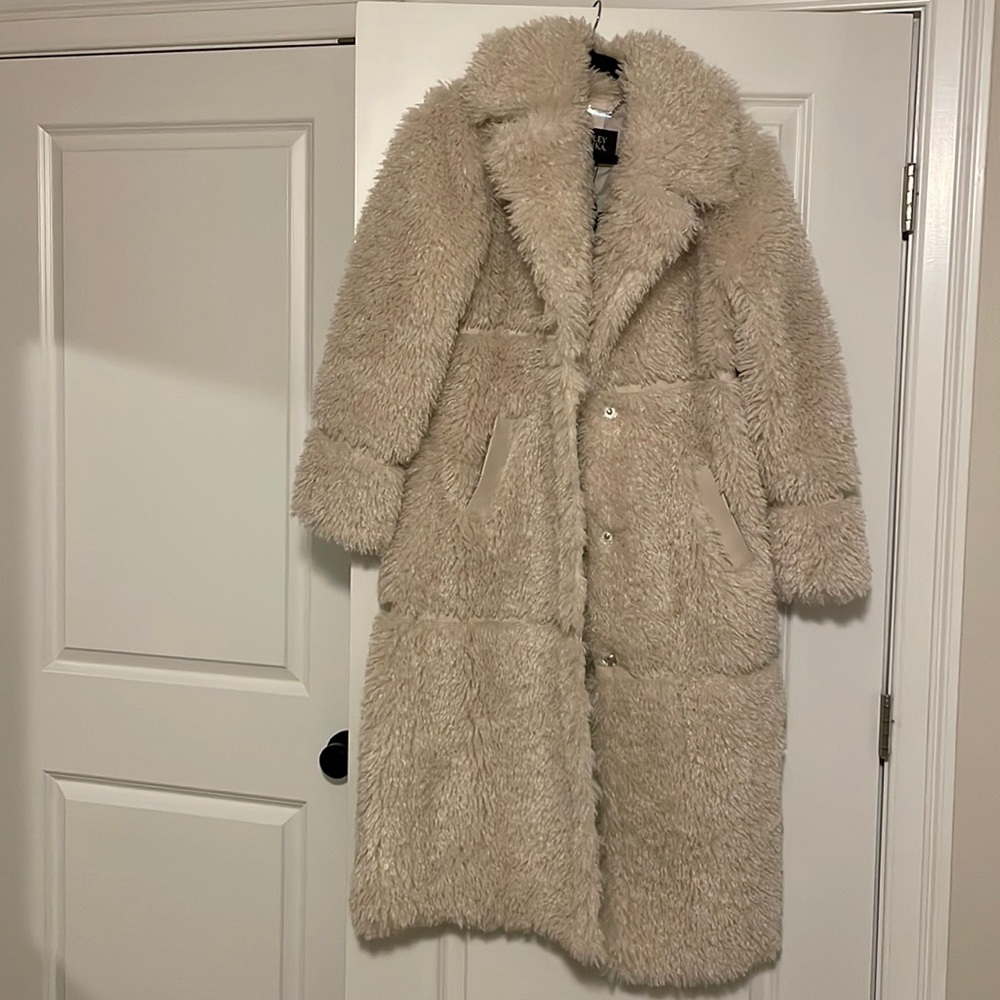 NWT Badgley Mishka Faux Fur Coat